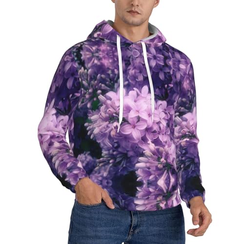 Sweat homme imprimé fleurs violettes coupe ample confortable