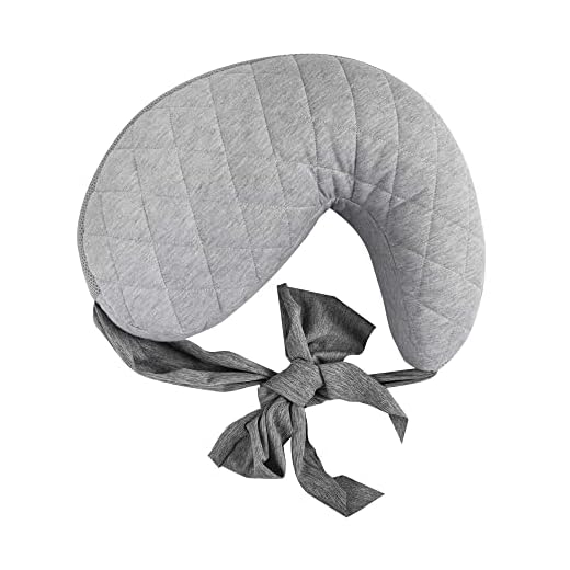 Boppy Anywhere Nursing Pillow Support, Soft Gray Heathered with Stretch Belt that Stores Small, Breastfeeding and Bottle-feeding Support at Home and for Travel, Plus Sized to Petite, Machine Washable