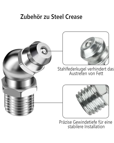 180 Stück Schmiernippel Sortiment kit：Gerader Hydraulik Fettnippel 45 ° 90 ° Kegelschmiernippel | Schmiernippel Set M6 M8 M10 Guter Dichtleistung für fettpresse Schmierpressen meisten Autos Traktoren