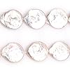 Freshwater Cultured Pearl Beads for Jewelry Making Natural Gemstone 23x26mm Big Large White Coin 15" JOE FOREMAN #1