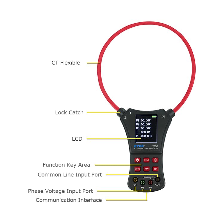 Pince ampèremétrique triphasée ETCR7350 flexible AC 0.0A à 6000A - 3