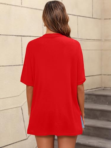 Image of Women's Lightweight Open Front Cardigans Short Sleeve Casual Soft Sheer Cardigan S-2XL with Pockets