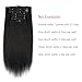 Sassina Brazilian Italian Yaki Straight Clip on Human Hair Extensions Real Remy Hair 14inch Double Weft Clip in Hair Extensions 7 Pieces/Set 120 Grams for African American Black Women