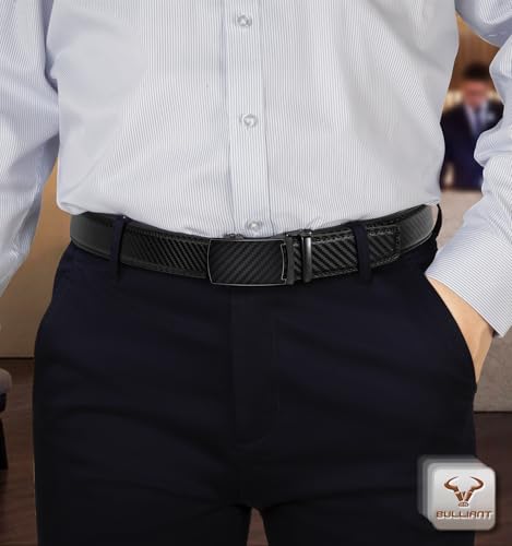 Image of BULLIANT Men belt 2Pack,Leather Ratchet Belt for Gift Men Dress Casual Jeans 1 3 /8 inch,Cut for Fit