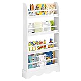 Offenes Kinderbücherregal: Dieses Bücherregal für Kinder verfügt über 4 offene Fächer, in denen Bücher, Hefte und Spielsachen übersichtlich angeordnet werden können, sodass die Kinder das Gewünschte auf einen Blick finden