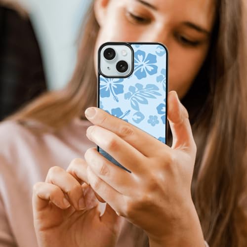FANXI Blue Hibiscus Phone Case Compatible with iPhone 15 6.1 Inch - Shockproof Protective TPU Cute Flower Printed Phone Case Designed for iPhone 15 Case for Men Women Girls by FANXI - Image 6