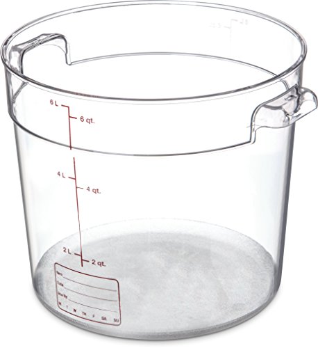 Image of Carlisle FoodService Products Storplus Round Food Storage Container with Stackable Design for Catering, Buffets, Restaurants, Polycarbonate (Pc), 6 Quart, Clear