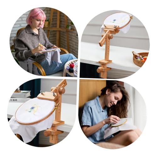 Support de table bois pour broderie réglable pour éviter le mal de dos - 7