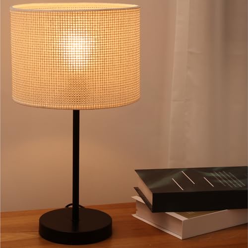 Navaris Abat Jour da Comodino Vintage E27 - Lampada Camera da Letto - Lampade da Tavolo Moderne - con Paralume Beige in...