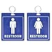 2 Pack - Restroom Pass Keychains (1 Men / 1 Women) Flexible/Heavy Duty Bathroom Tag with Key Chain Ring - Large Passes for Men's & Women's Bathrooms w Key Holder - Office, School by Specialist ID
