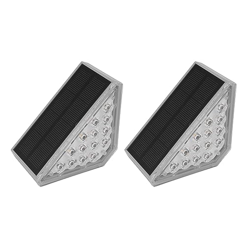 Hiraith Luces Solares Triangulares para Escalones, Iluminación Exterior Impermeable para Patio, Luces Solares LED de Alto Brillo para Seguridad, 2 Juegos de para Cubierta para Escalones de Jardín