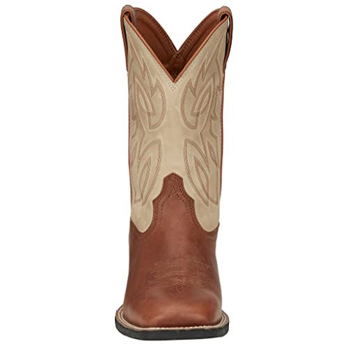 Image of Justin Canter 11 inch Western Boots for Men, Full Grain Leather, Woven Lining, Square Toe, Slip-Resistant Rubber Outsole