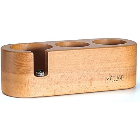 Espresso Tamper Holder Station, Wooden Coffee Tamping Station Kaffeefilter Tamper Halter hölzerne Kaffee Tamper Matte 3 Löcher Cover