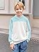 Haloumoning Boys Color Block Hoodies Kids Fashion Long Sleeve Hooded Sweatshirts Pullover 5-14 Years White