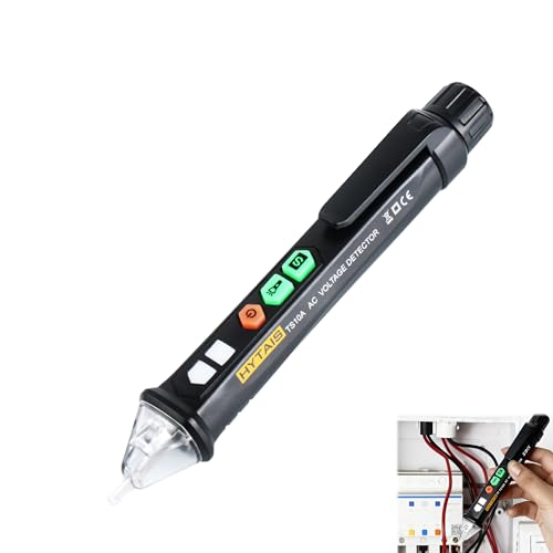 LifgWas Détecteur de Tension Sans Contact Avec Stylo Testeur de Tension Outillage Electricien Détecteur de Voltage AC 12-1000V Avec Alarme Sonore et Lumineuse et Lampe Torche avec Notice