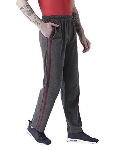 Image of berge' Men Cotton Polyester Comfy Regular Fit Sports Quality Track Pants with Secure Zipper Pocket, Casual Wear Lower Tracks Pant