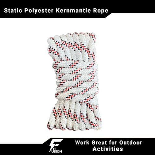 Image of Fit Fusion Climbing Rope, 10MM Static Hiking, Rescue and Parachute, Rappelling Rope, Mountaineering, 32 Strands Strong Rope, Breaking Resistance - 23 KN, Maximum Impact Force - 17.5 KN (15 M)