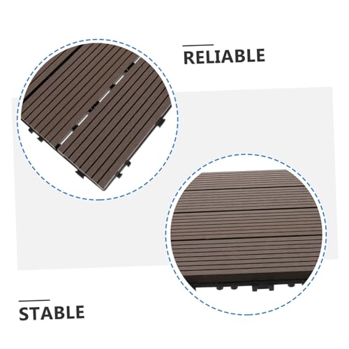 Suelo de exterior de madera y plastico UKCOCO baldosa jardin transitable 7