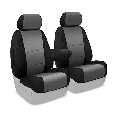 Coverking Csc2S3Tt7456 Fit Front 50/50 Bucket Seat Cover For Select Toyota Fj Cruiser Models - Spacermesh 2-Tone (Gray With Black Sides) #TOP7