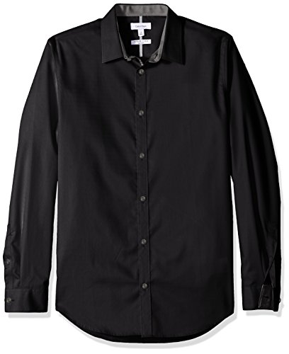 Calvin Klein Men's Chainlink Dobby Infinite Cool Long Sleeve Button Down Shirt