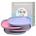 4pcs Bamboo Kids Plates for Baby Feeding, Non Toxic & Safe Toddler Plates, Eco-Friendly Tableware for Baby Toddler Kids Bamboo Toddler Dishes & Dinnerware Sets