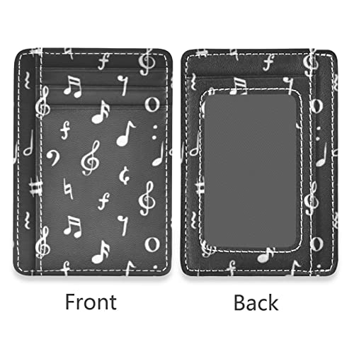 OTVEE Music Notes Slim Minimalist Wallet Rfid Blocking Card Wallets PU Leather Front Pocket Wallets2
