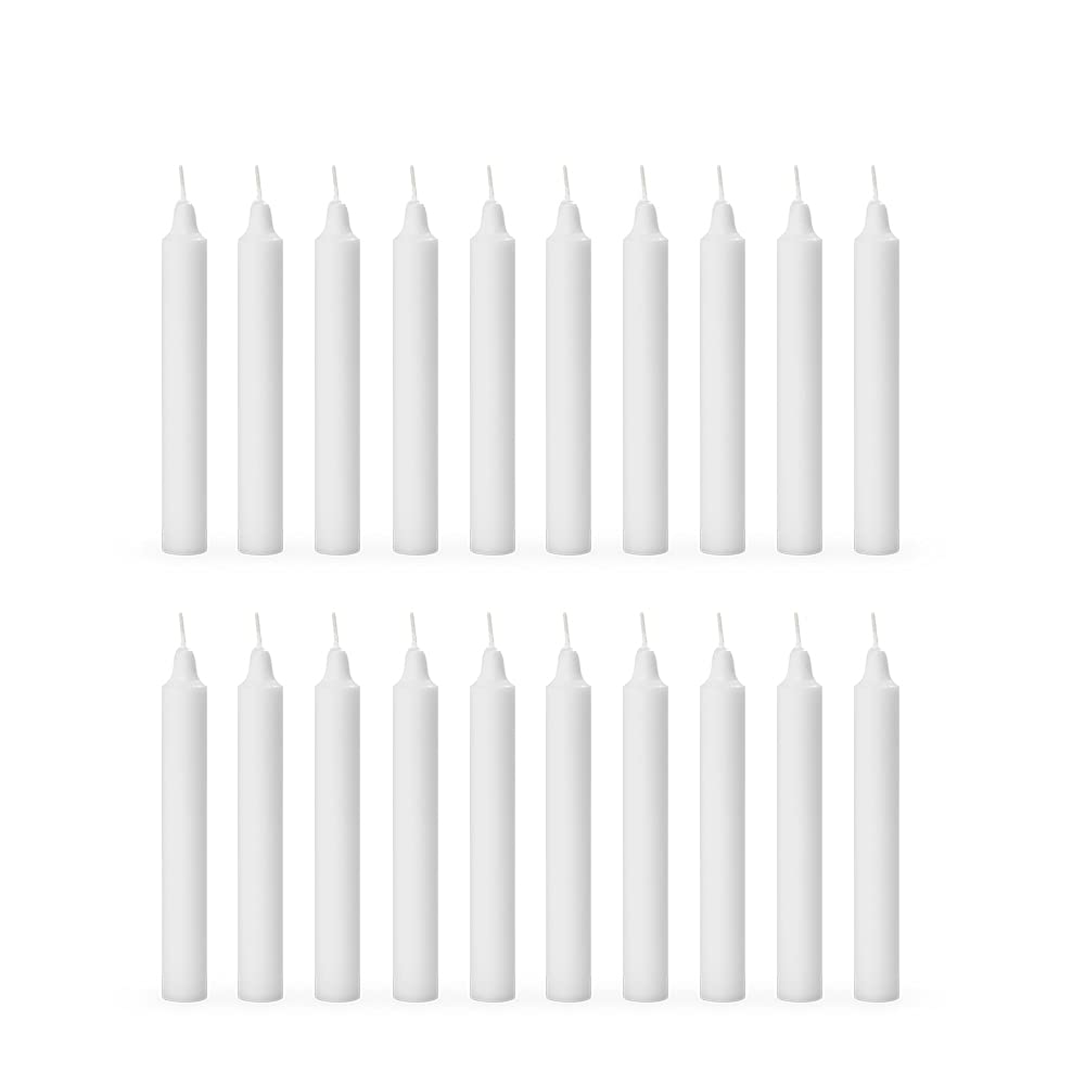 Aura Decor Unscented Pure Wax Stick Candle Pack of 20 (White…