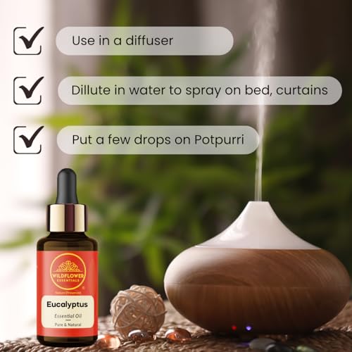 Image of Eucalyptus Essential Oil for Skin, Hair, Diffuser, Humidifier, DIY Soap Making, Candle Making & Aromatherapy 30ml (1 oz)