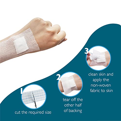 Comomed Non-Woven Cover Roll Stretch Tape - 2"X10.94Yd First Aid Tape - Dressing Retention Tape - Breathable Cohesive Wrap Bandage Roll Film (1 Roll) #TOP5