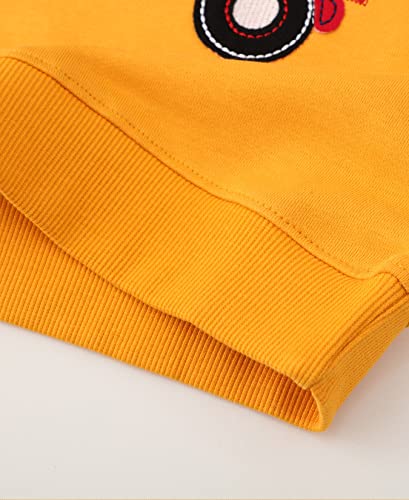 Image of LOKTARC Toddler Boys Graphic Crewneck Sweatshirts 2-Pack, Sizes 2T-7 | Cotton Blend French Terry, Dinosaur, Construction and Shark Graphics, Ribbed Trim, Preschool Daycare Outdoor