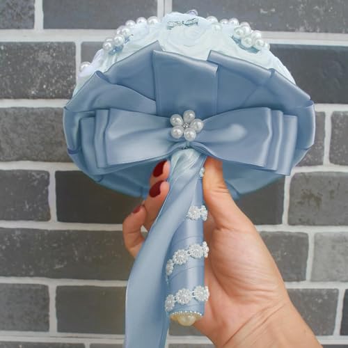 Image of Double Face Dusty Blue Satin Ribbon 1-1 /2 inch X 25 Yards Polyester Ribbon for Gift Wrapping Very Suitable for Weddings Party Hair Bow Invitation Decorations and More