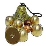 Carillon à vent vintage en cuivre pour décoration de jardin, extérieur ou intérieur, 48 cm style ferme, pendentif à suspendre avec porte-bonheur