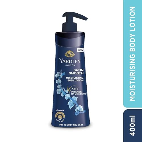 Image of Yardley London Satin Smooth Moisturizing Body Lotion 72H Intense Hydration Infused With Natural Floral Oil Soft Skin Dry To Very Dry Skin 400ml