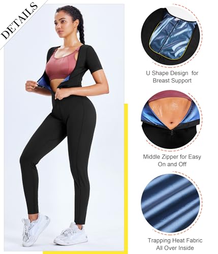 Traje de sauna para mujer Junlan con efecto térmico para sudar más 4