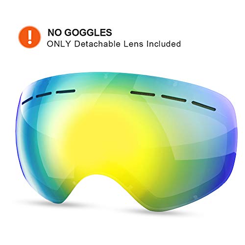 HAUEA Lente de reemplazo para Gafas de esquí (Dorada)