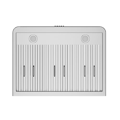 Empava 30" Under Cabinet Range Hood With Push Button Controls Dual Sealed Aluminum Motor Permanent Filters Led Lights In Stainless Steel, 30 Inch, 500Cfm #TOP3