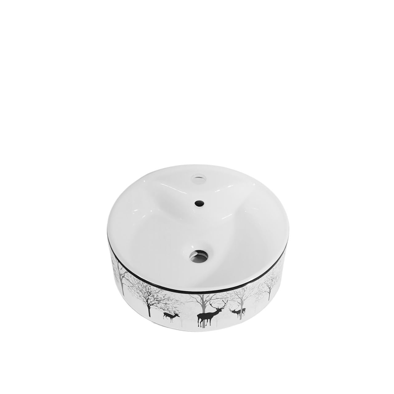 Hpthly Size_name Bathoom Sink Bathroom Vessel Sink Ceramic Wash Basin With Faucet Hole Square Round Washbasin Vanity Sink Bathroom Vessel Sinks (-405X405x140mm)