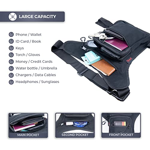 Foto von Beintasche Motorrad. Gürteltasche für Motorrad - Leg Bag für Motorcycle Oberschenkel Tasche Damen harren - Motorradtaschen fürs Bein - Size S M L XL XXL
