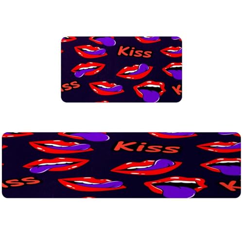 Alfombrillas de cocina lavables VAPOKF alfombra pasillo absorbente y antideslizante pack 2 2