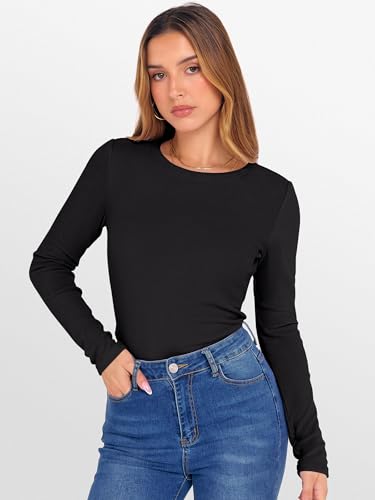 ANRABESS Women Long Sleeve Thermal Top Crewneck Slim Fit Shirts 2025 Fall Basic Tee Casual Winter Warm Undershirts Clothes4