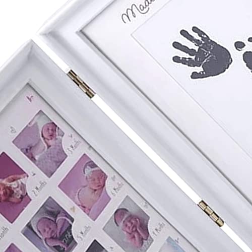 shamjina Kit de Moldura de Lembrança de Bebê para Chá de Bebê com Doze Slots Presente com Almofada d
