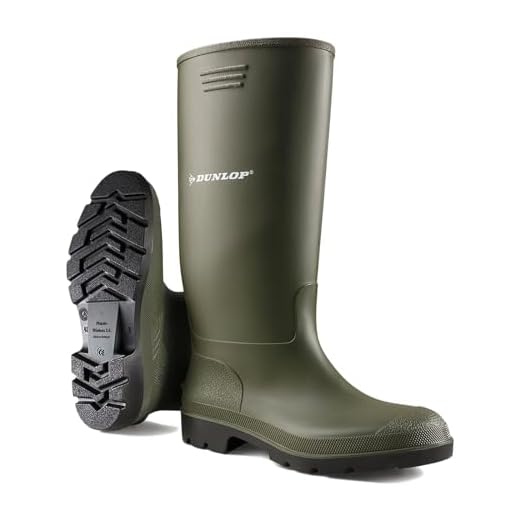Dunlop Unisex Wellingtons stövlar damer kvinnor herr gummistövlar helt vattentäta snö regn muck utomhus lerskor Welly, gRÖN, 38.5 EU