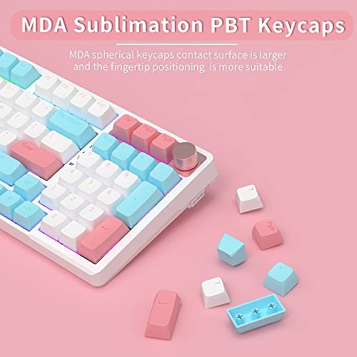 Nacodex 96 Key Hot Swappable Gasket Mount Keyboard | Amazing 10000Mah Bluetooth /2.4G /Wired Pc Gaming Custom Keyboard With Kailh Mx Cream Switch | Knob Control | Mda Pbt Keycaps #TOP1