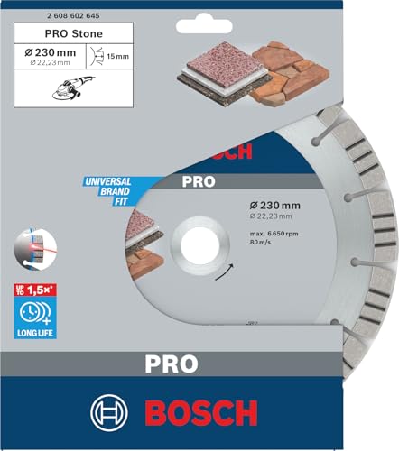 Disque diamant spécial pierre et béton pour meuleuses Ø230mm alésage 22 23mm Best for Stone BOSCH 2608602645 - vue 3