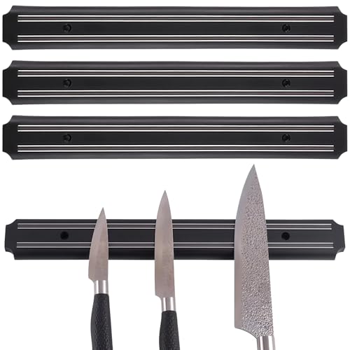 Calolin Magnetic Knife Holder, Magnetic Knife Strips(15 Inch X Set of 2) Magnetic Knife Storage Strip, Kitchen Utensil Holder,Tool Holder,Multipurpose Magnetic Knife Rack for Kitchen Garage Workshop by Calolin - Used condition - US$13.02
