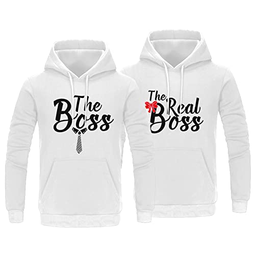 King&Queen Matching Couple Hoodie Valentine's Day The Boss The Real Boss Hoodie for Couple His & Her Couple Hoodie Jumper for Couple Married Trip 1Pc(White-WOMEN,S) King&Queen Matching Couple Hoodie Valentine's Day The Boss The Real Boss Hoodie for Couple His & Her Couple Hoodie Jumper for Couple Married Trip 1Pc(White-WOMEN,S)