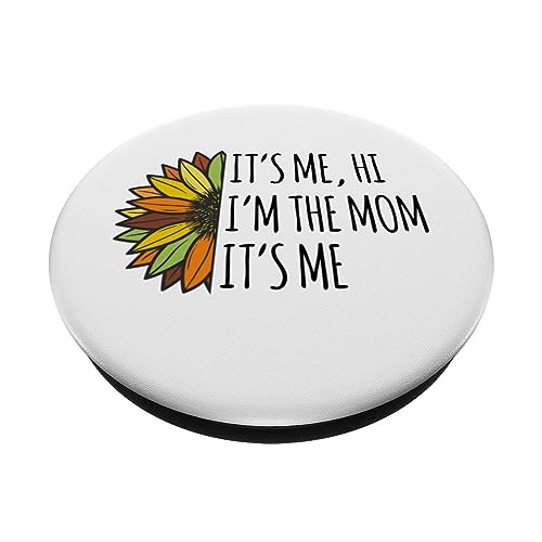 It's Me Hi I'm The Mom It's Me Funny Moms Mothers Mother PopSockets Swappable PopGrip, Black - Image 2