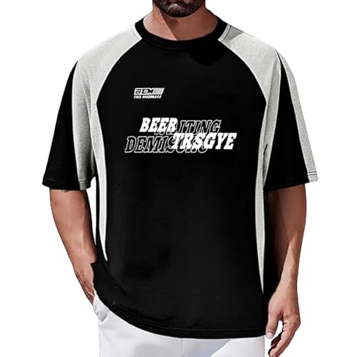 Chemise manches longues homme t-shirt ample col rond rétro bicolore
