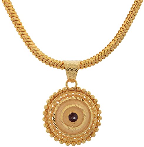 Image of Handicraft Kottage 1gm 22Ct Gold Plated chain with Pendant | latest & Stylish Celebrity Inspired Chain /Necklace /Jewellery Set /Fashion jewellery for Men, Women Boys Girls