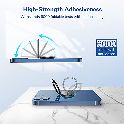 Syncwire Cell Phone Ring Holder Stand, 360 Degree Rotation Universal Finger Ring Kickstand With Polished Metal Phone Grip For Magnetic Car Mount Compatible With Iphone, Samsung, Lg, Sony - Gray #TOP2